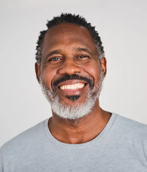 mature man with a crooked smile